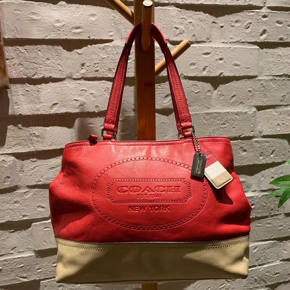 Special Anniversary Leather Coach Tote Bag